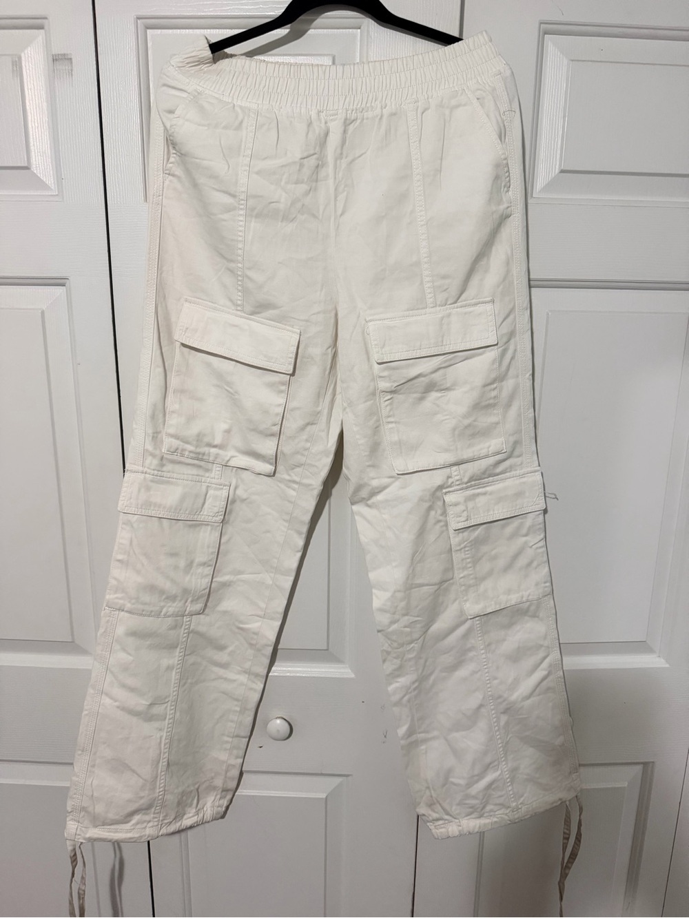 White Cargo Pants with Utility Pockets